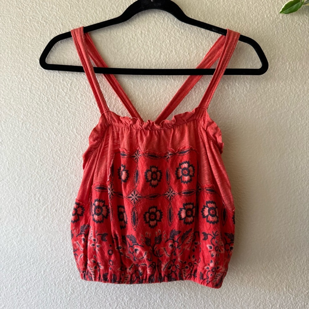 We The Free Floral Bubble Tank Top